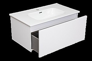 Тумба с раковиной La Fenice Terra 80 бежевая матовая для ванной в интернет-магазине Sanbest