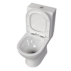 Унитаз напольный Taliente Arte AR35045 безободковый, с бачком, с крышкой микролифт, белый купить в интернет-магазине Sanbest