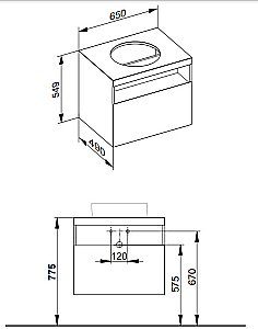 Тумба с раковиной KEUCO STAGELINE 32853300000 65 белая для ванной в интернет-магазине Sanbest