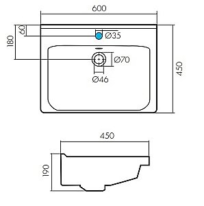 Тумба с раковиной Акватон Рене 60 белая/грецкий орех для ванной в интернет-магазине Sanbest