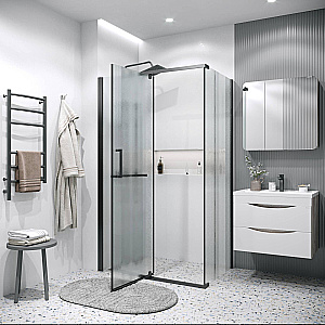 Душевой уголок Grossman Pragma 120х100 120.K33.03.1210.21.02 стекло шиншилла/профиль черный матовый купить в интернет-магазине Sanbest