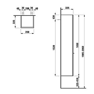 Шкаф-пенал Laufen Case 4.0202.1.075.475.1  петли слева для ванной в интернет-магазине сантехники Sanbest
