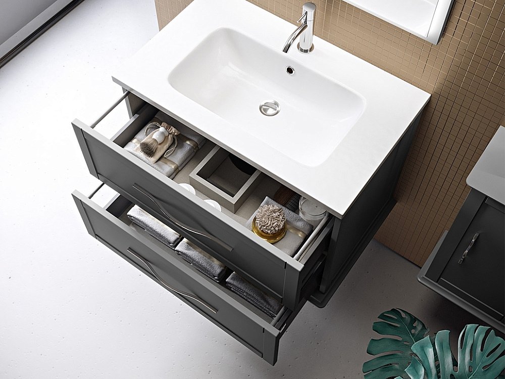 Тумба с раковиной Cezares TIFFANY 100 Grigio Nuvola для ванной в интернет-магазине Sanbest