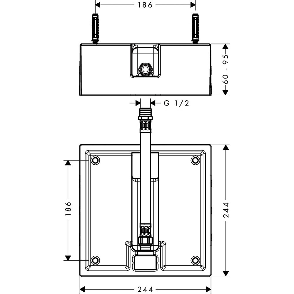 Встраиваемая часть верхнего душа Hansgrohe Raindance Air 26471180 купить в интернет-магазине сантехники Sanbest