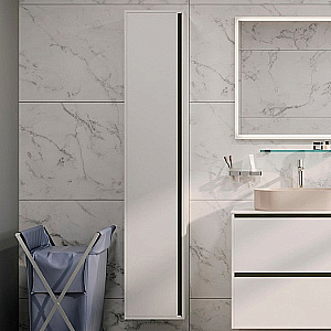 Пенал Allen Brau Activity 35 1.34001.WM белый матовый/черный брашированный правый для ванной в интернет-магазине сантехники Sanbest