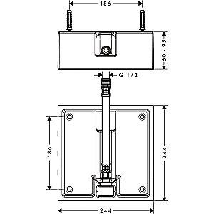 Встраиваемая часть верхнего душа Hansgrohe Raindance Air 26471180 купить в интернет-магазине сантехники Sanbest