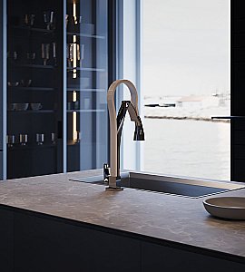 Смеситель для кухни Paini Hybrid HKCR557BYTKKM хром/белый купить в интернет-магазине сантехники Sanbest