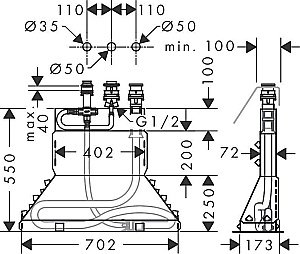 Скрытая часть однорычажного смесителя Hansgrohe 13437180 купить в интернет-магазине сантехники Sanbest