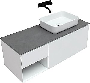 Тумба с раковиной Allen Brau INFINITY 120 1+1 белая матовая для ванной в интернет-магазине Sanbest