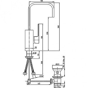 Смеситель для раковины PAINI Dax-R 84CR250R хром купить в интернет-магазине сантехники Sanbest
