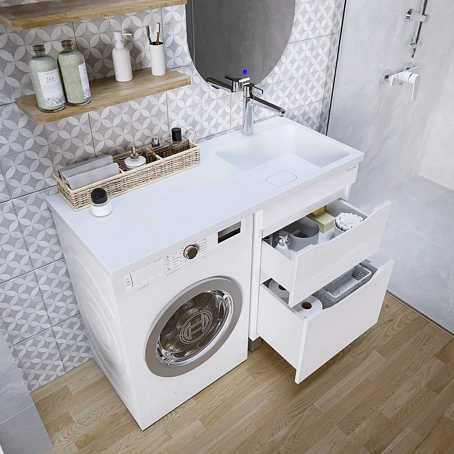 Тумба с раковиной Grossman Вилар 110 белая для ванной в интернет-магазине Sanbest