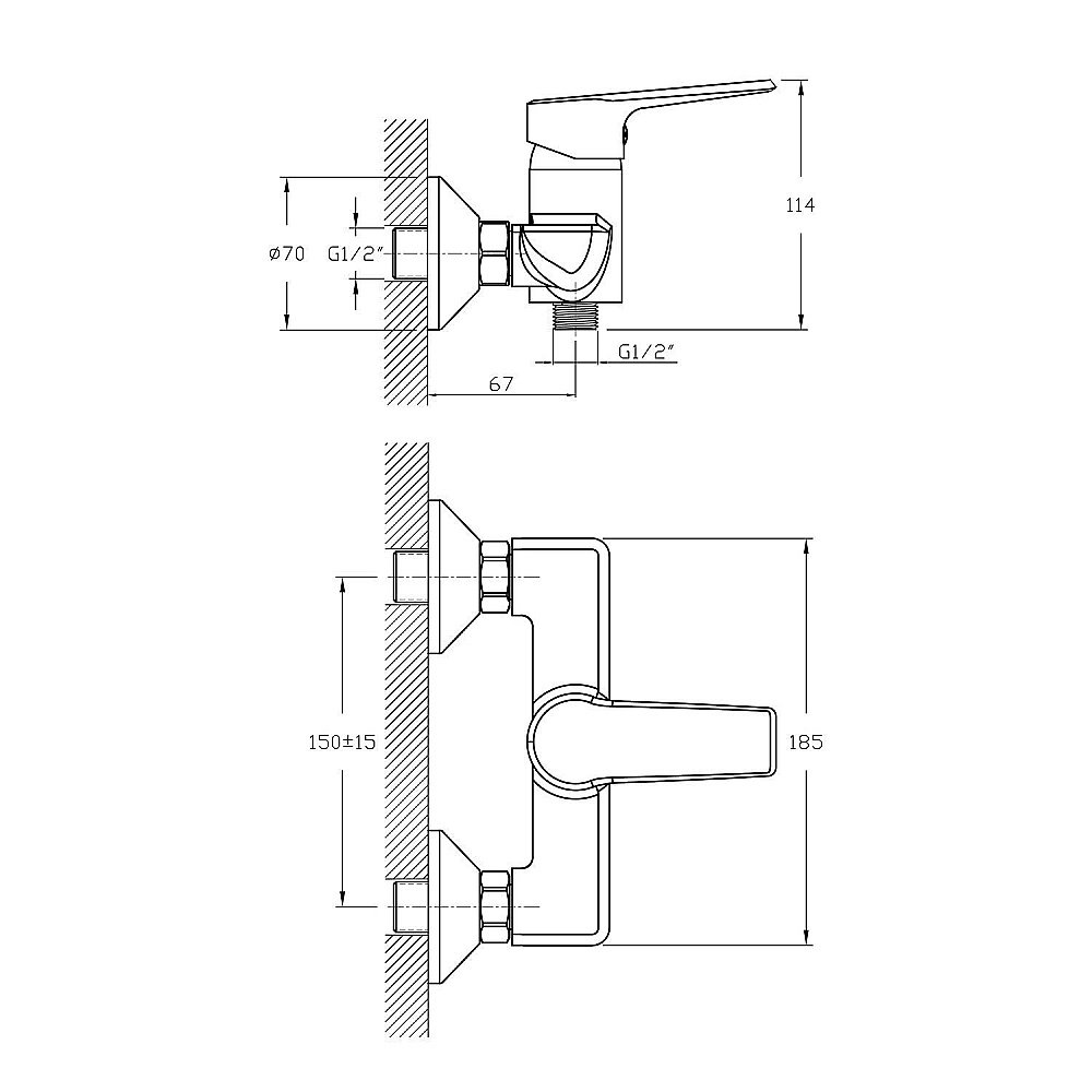 Смеситель для душа Koller Pool Edge ED0400 хром купить в интернет-магазине сантехники Sanbest