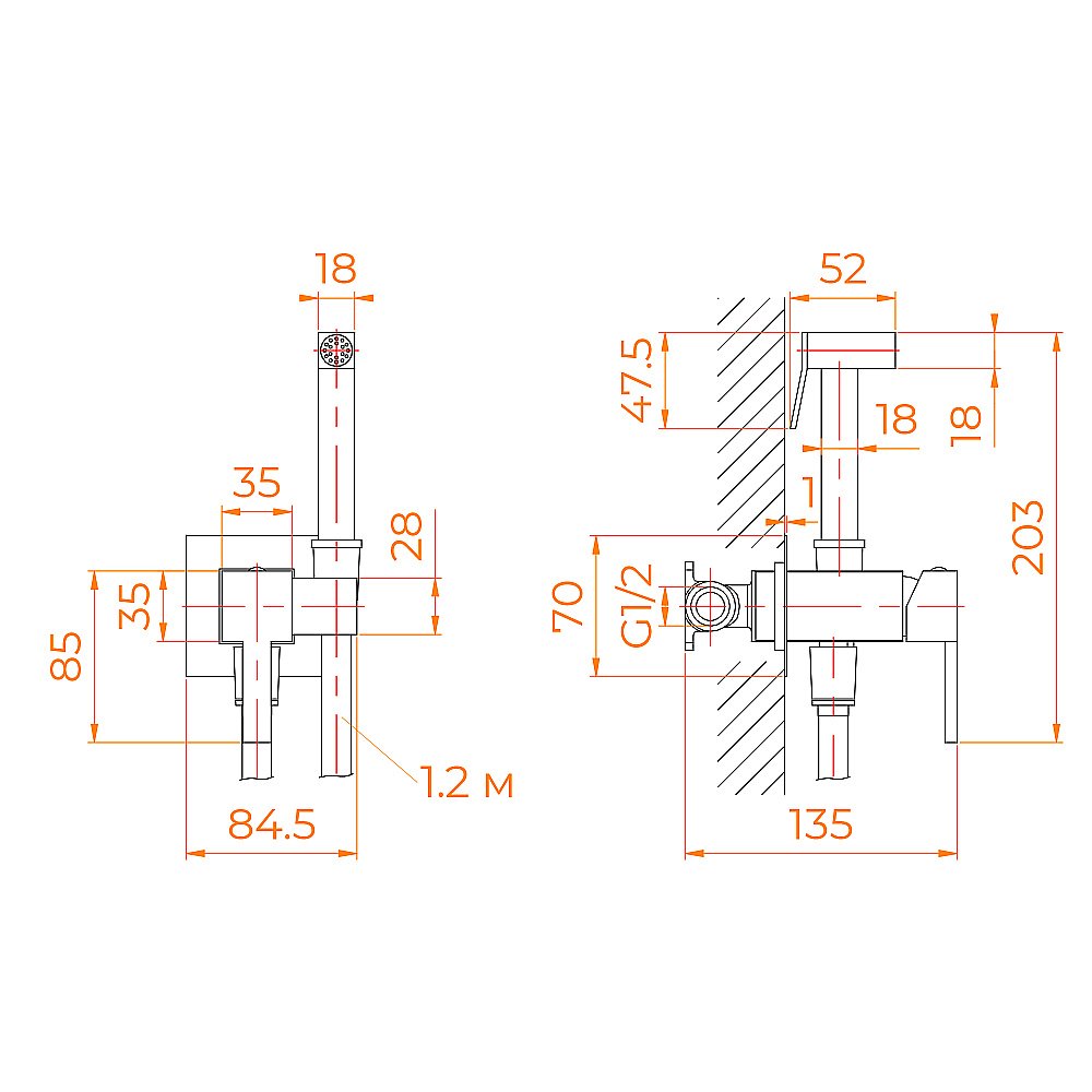 Гигиенический душ со смесителем RGW SP-212 Хром купить в интернет-магазине сантехники Sanbest
