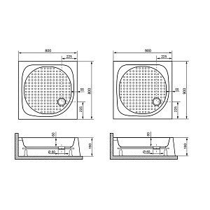 Душевой поддон RGW Acrylic Lux/Tn 90х90 купить в интернет-магазине Sanbest