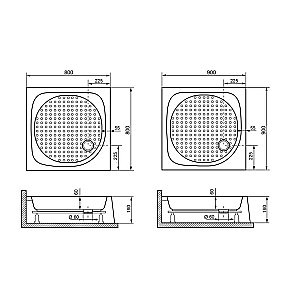 Душевой поддон RGW Acryl Lux/Tn 16180199-21 90х90 белый купить в интернет-магазине Sanbest