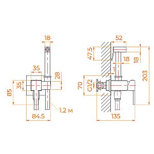 Гигиенический душ со смесителем RGW SP-212 Хром купить в интернет-магазине сантехники Sanbest