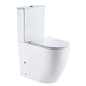 Унитаз напольный Azario Mirada AZ-1289A белый, безободковый, с бачком, с крышкой микролифт купить в интернет-магазине Sanbest