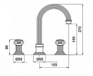 Смеситель для раковины Cezares APHRODITE-BLS2-A-02-S1 бронза купить в интернет-магазине сантехники Sanbest