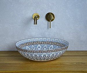 Раковина накладная Bronze de Luxe Marrakesh 40,5 1008 с декором купить в интернет-магазине Sanbest