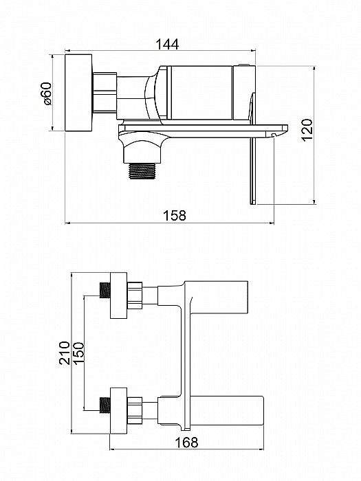 Смеситель для ванны Orange Berni M09-100b купить в интернет-магазине сантехники Sanbest
