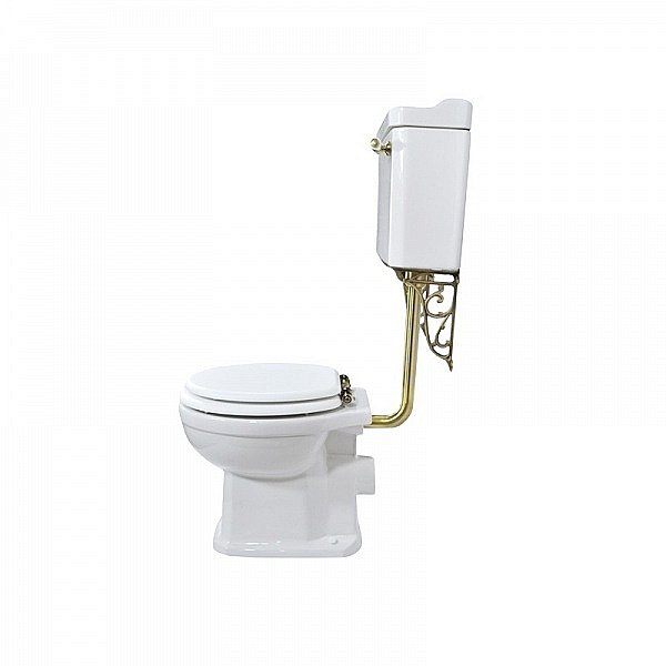 Унитаз Magliezza Retro 7009 белый/бронза, с низким бачком купить в интернет-магазине Sanbest