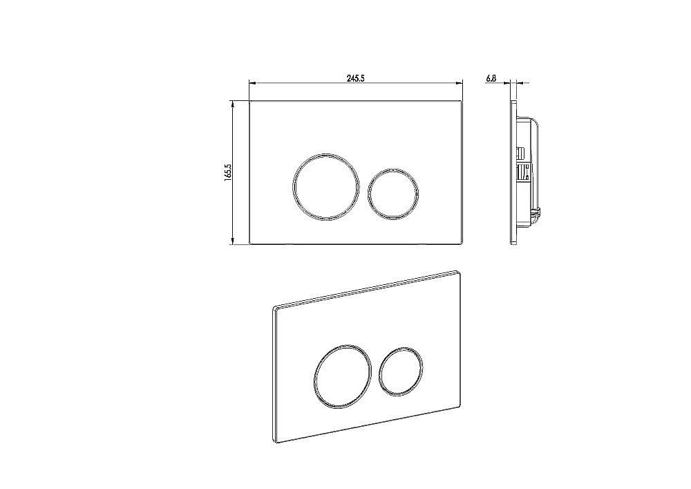 Кнопка для инсталляции Boheme 649-NB никель брашированный купить в интернет-магазине сантехники Sanbest