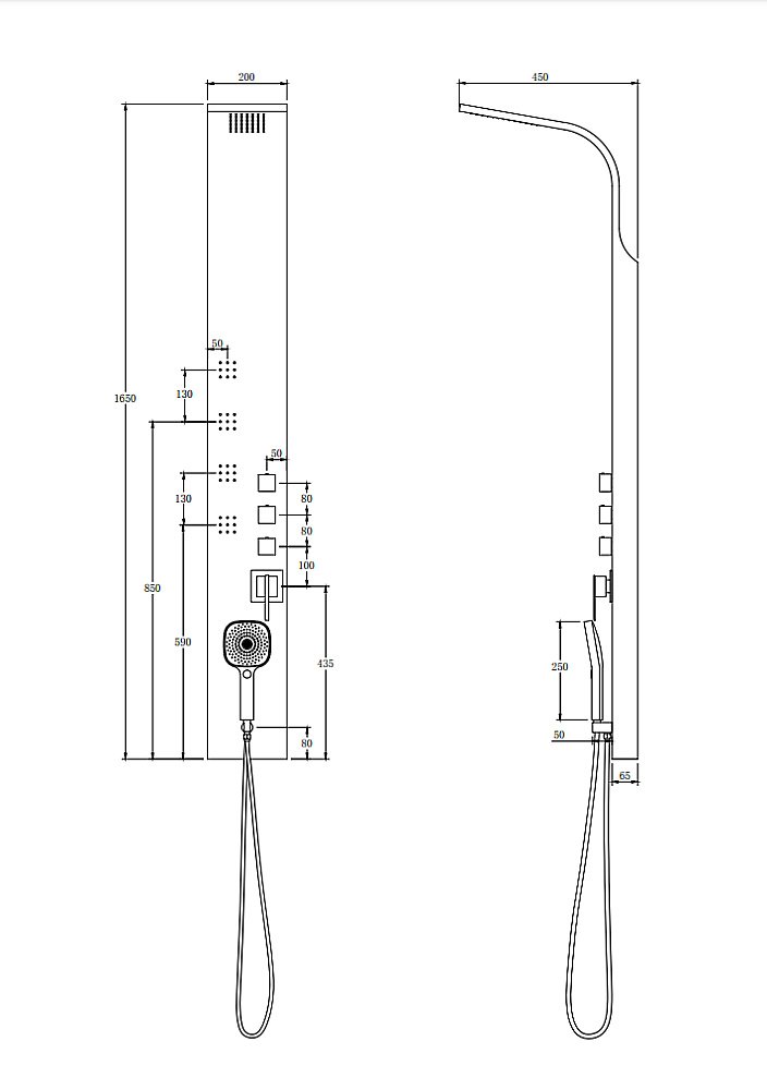 Душевая панель Taliente TA-G-A01Ww белая купить в интернет-магазине сантехники Sanbest