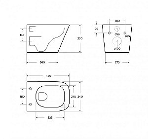 Унитаз подвесной BelBagno ARDENTE-R BB520CH-TOR безободковый, слив-торнадо купить в интернет-магазине Sanbest