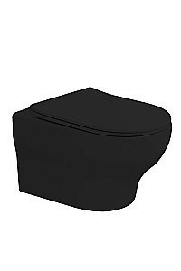 Унитаз подвесной Boheme Fiore 978-SET-B черный матовый, безободковый, с крышкой микролифт, слив торнадо купить в интернет-магазине Sanbest