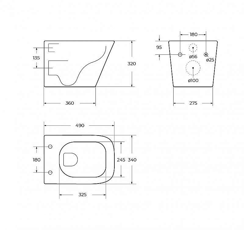 Унитаз подвесной BelBagno ARDENTE-R BB520CH-TOR безободковый, слив-торнадо купить в интернет-магазине Sanbest