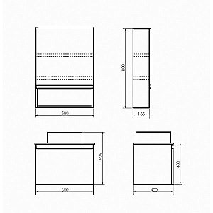 Тумба с раковиной Comforty Эдинбург 00-00002782 60 бетон светлый для ванной в интернет-магазине Sanbest