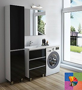 Тумба с раковиной Эстет Dallas Luxe 130 напольная 3 ящика/любой цвет тумбы и раковины с блестками под заказ для ванной в интернет-магазине Sanbest