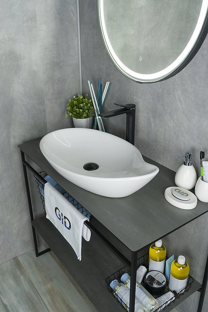 Раковина накладная Gid Creativo 65 N9052 51116 белая купить в интернет-магазине Sanbest