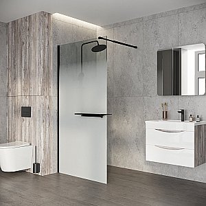 Душевая перегородка Niagara Nova 120 NG-582-12BLACK профиль черный матовый/стекло белый градиент купить в интернет-магазине Sanbest