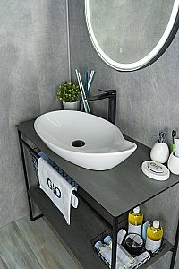 Раковина накладная Gid Creativo 65 N9052 51116 белая купить в интернет-магазине Sanbest