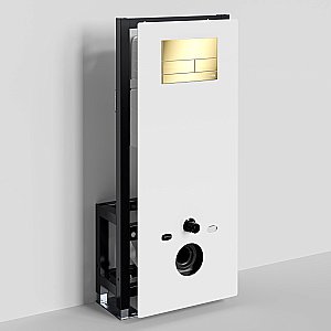 Инсталляция для унитаза WasserKraft Glan 66TLT.010.ME.WH.PG04 с кнопкой золото глянцевое купить в интернет-магазине сантехники Sanbest