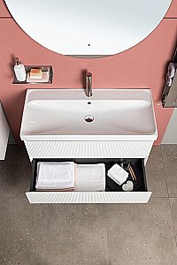 Тумба с раковиной Aquanet Альтера 337157 100 белый матовый для ванной в интернет-магазине Sanbest