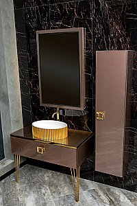 Консоль с раковиной и столешницей Armadi Art LUCIDO 770-080-PU 80 лиловый для ванной в интернет-магазине сантехники Sanbest