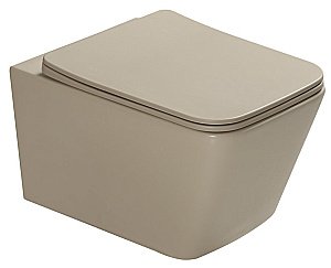 Унитаз подвесной SantiLine SL-5007T-BG бежевый матовый, безободковый, с крышкой микролифт, слив торнадо купить в интернет-магазине Sanbest