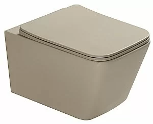 Унитаз подвесной SantiLine SL-5007T-BG бежевый матовый, безободковый, с крышкой микролифт, слив торнадо купить в интернет-магазине Sanbest