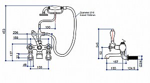 Смеситель для ванны Burlington AN17A-QT хром/ручки белые купить в интернет-магазине сантехники Sanbest