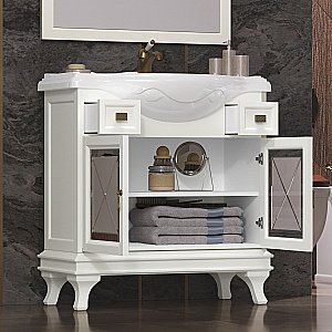 Тумба напольная с раковиной Опадирис Борджи 85 слоновая кость для ванной в интернет-магазине Sanbest