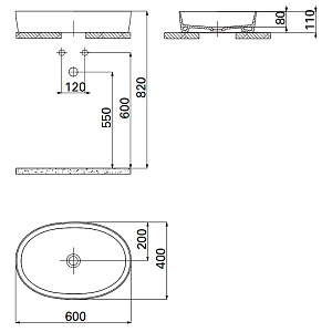 Раковина Creavit Loop 60 LP160-00CB00E-0000 белая купить в интернет-магазине Sanbest