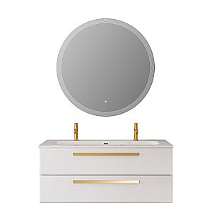 Тумба с раковиной Cezares ECO-CER-N 120 ECO-CER-N-1200-2C-SO-BL белая глянцевая для ванной в интернет-магазине Sanbest