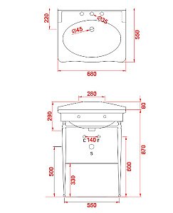 Консоль с раковиной Artceram Hermitage 68 для ванной в интернет-магазине сантехники Sanbest