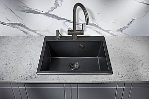 Мойка кухонная Milacio Murcia 60 Cuarzo MC.77011 черная матовая купить в интернет-магазине сантехники Sanbest