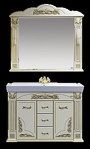 Зеркало Misty Барокко 120x109 бежевое патина в ванную от интернет-магазине сантехники Sanbest