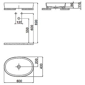 Раковина Creavit Loop 60 LP160-00CB00E-0000 белая купить в интернет-магазине Sanbest