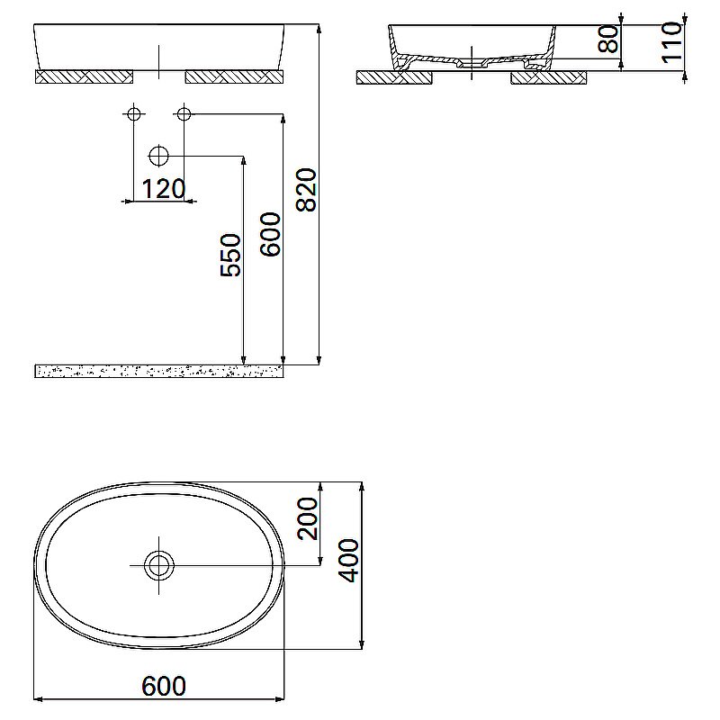Раковина Creavit Loop 60 LP160-00CB00E-0000 белая купить в интернет-магазине Sanbest