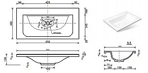 Раковина Эстет BALI silk 65 ФР-00014910 белая матовая купить в интернет-магазине Sanbest